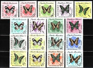 Гвинея, 1963, Бабочки, 17 марок